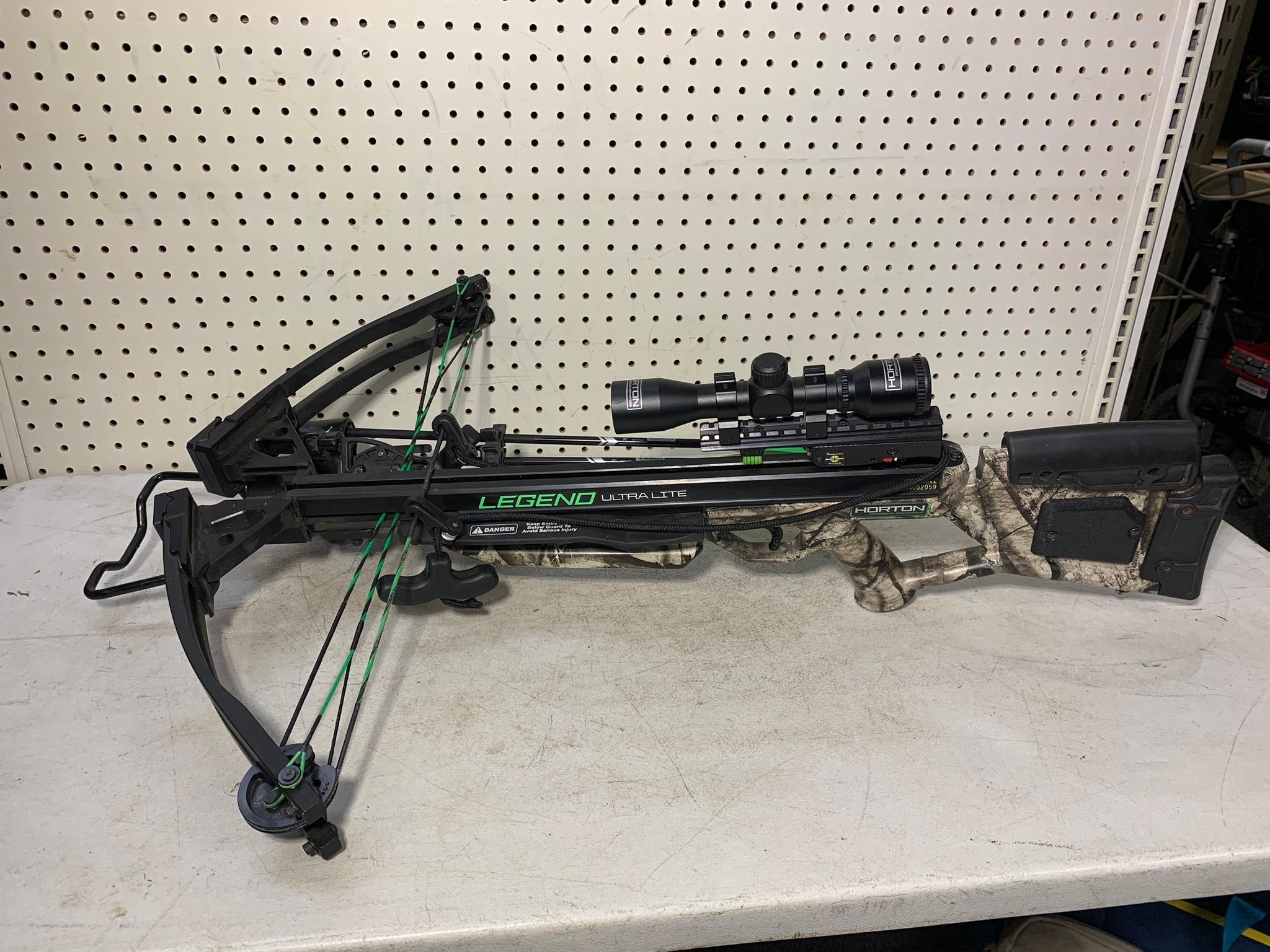 Horton Legend Ultra Lite Crossbow with Horton Scope and Arrow Accessories and Soft Case