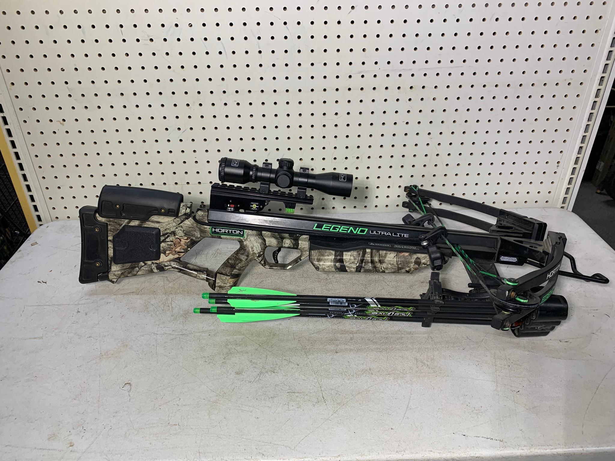 Horton Legend Ultra Lite Crossbow with Horton Scope and Arrow Accessories and Soft Case