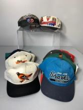 Group of Vintage Sports Related Hats Including Chicago Bulls