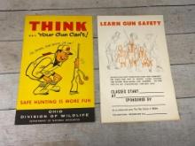 2 Vintage Original Ohio Hunter Safety Posters