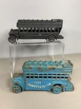 City Transportation Cast Iron Bus & Cast Iron Double Decker Bus
