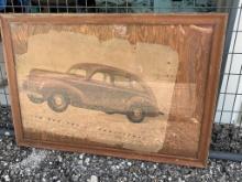 Vintage Mercury 8 Town Sedan Paper Advertising Poster Mounted on Plywood
