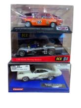Group of Three Car Models by Carrera, Spirit and SCX