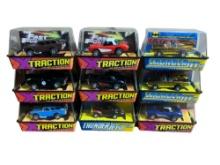 Group of Nine Fast and The Furious, Thunderbolt 500, and Traction Slot Cars