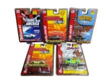 Group of Five Auto World Slot Cars Including Scooby Doo Van
