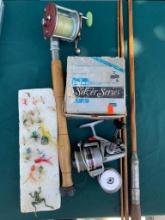 Vintage Penn and Daiwa Fishing Reels, Fly Rod and Flies