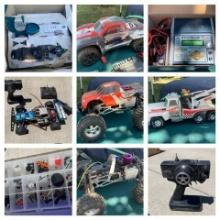 Radio Controls Cars, Controllers, Parts, Supplies and a Vintage Nylint Toy Tow Truck