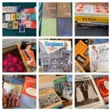 Large Group of Playing Cards, High School Yearbooks, and Books