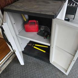 2 Plastic Storage Cabinets & Contents