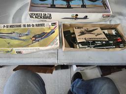 MiniCraft Model Kits & Revell P-51, Sr-71, XF5-1 Airplanes