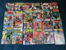 (24) Vintage Marvel Comic Books Thor, Conan, Darkhawk, Wolverine