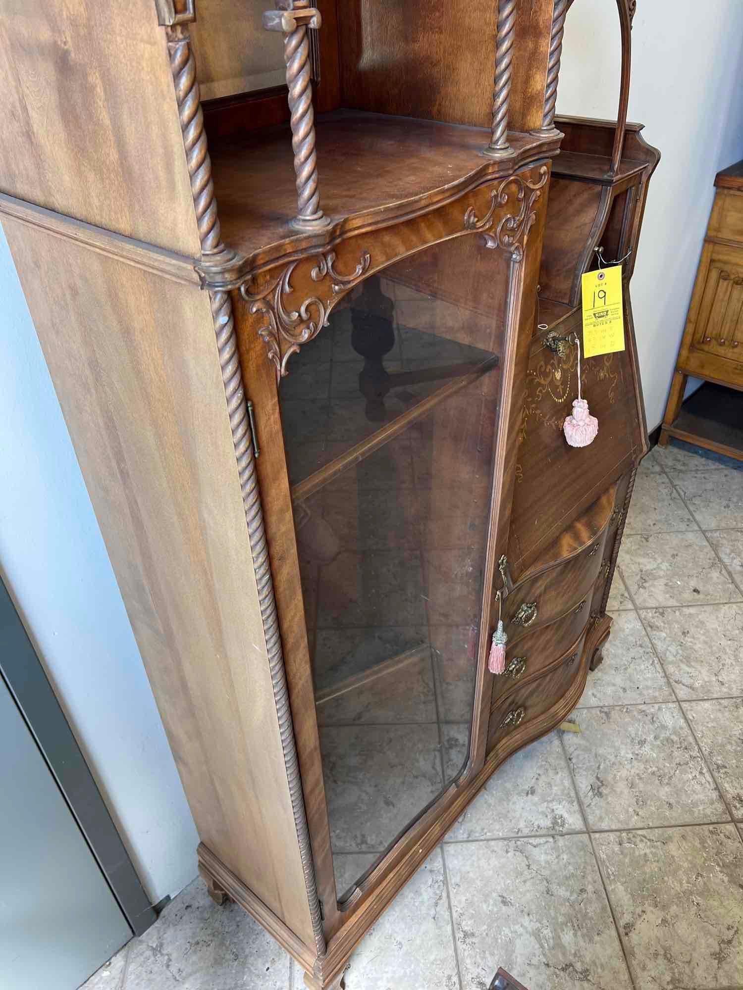 1890s Drop Front Secretary Cabinet