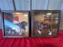 Famous Budweiser Clydesdale Horse Facing Right And One Facing Left