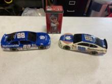 (2) Dale Earnhardt Jr Sculpted Cars - Dale Earnhardt Sr. Cards