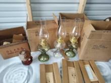 Imperial Glass Oil Lamps In Original Boxes