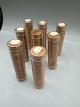 8 Rolls of 1950s Lincoln Head Cents better Grade