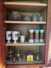 Mugs, glassware, lamp, and planters