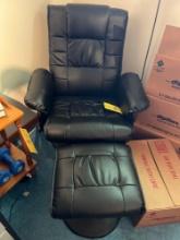 Leather chair with foot rest