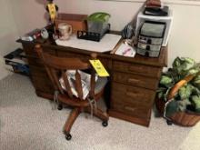 Wooden desk with chair