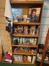 Shelf with Elvis memorabilia and contents