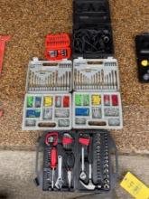 Tool kit, drills bits, drywall screws, car plug in impact