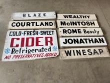 Vintage Apple and Cider Wood Signs
