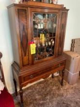 Antique wooden display cabinet