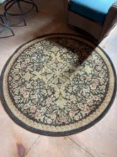 64in circular floral rug