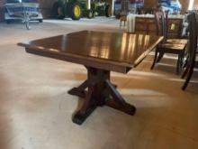 Square wooden table with 6 table leaves