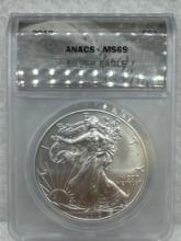 2012 Graded American Eagle .999 Silver MS69