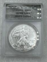 2014s Graded American Silver Eagle .999 Silver MS69