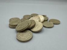 20. 1 English Pound Coins