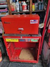 Vintage Snap On tool box top with Craftsman base, missing drawers