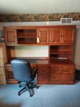 2 Piece Solid Cherry Office Desk w/ Office Chair
