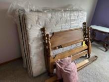 Full size bed with mattress and bed frame