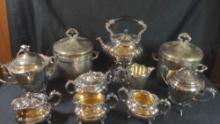 Vintage Silver Plated Tea & Coffee serving lot and Ice Buckets