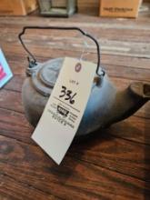 Cast iron tea pot, lamp