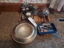 Silver Plated Ash Tray, Desk Lamps, Pocket Knives, & Small Decor