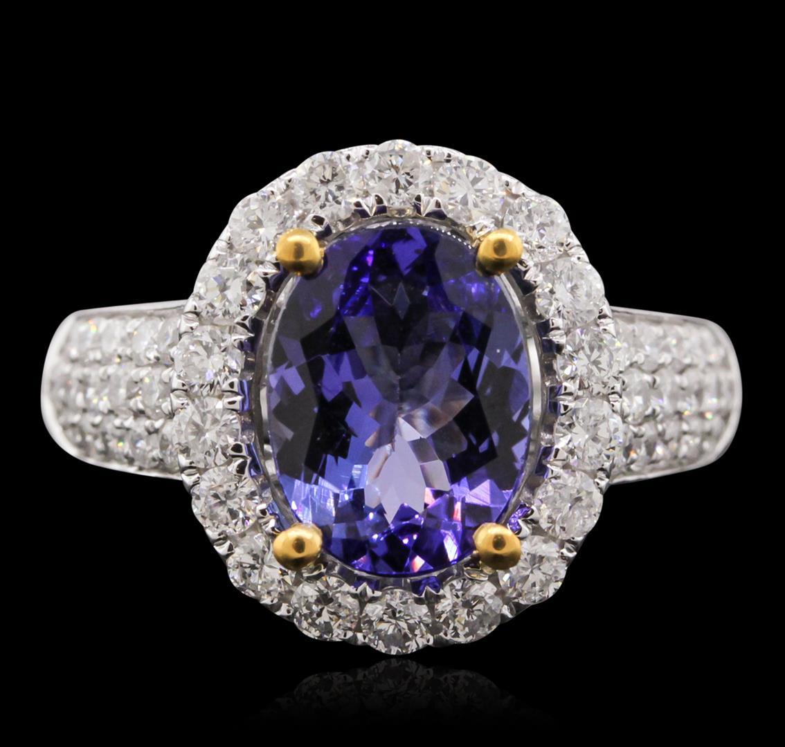 14KT Two-Tone 2.61 ctw Tanzanite and Diamond Ring