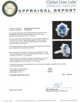 14KT White Gold 5.20 ctw Tanzanite and Diamond Ring