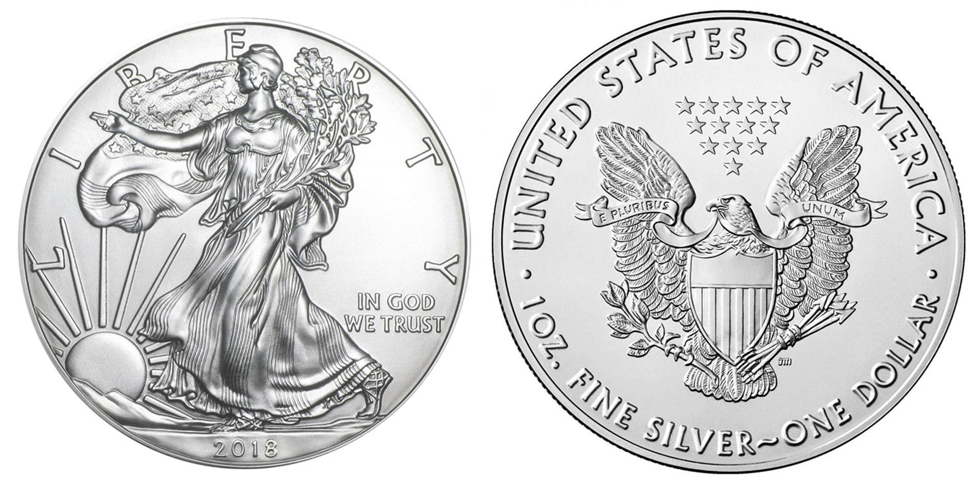 2018 American Silver Eagle .999 Fine Silver Dollar Coin