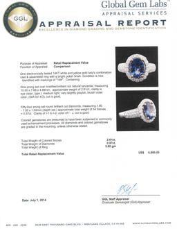 14KT Two-Tone 2.61 ctw Tanzanite and Diamond Ring