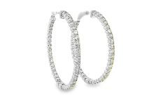 4.63 ctw Diamond Hoop Earrings - 14KT White Gold