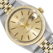 Rolex Mens 36MM Two Tone Datejust With Rolex Box