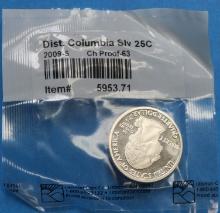 2009 S Washington DC District of Columbia SILVER Proof Quarter 25C