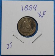 1889 Seated Liberty Silver Dime Coin
