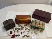 4 jewelry boxes with contents