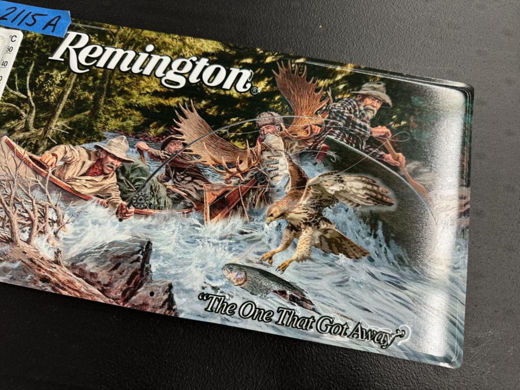 Remington "The One That Got Away Thermometer" Sign