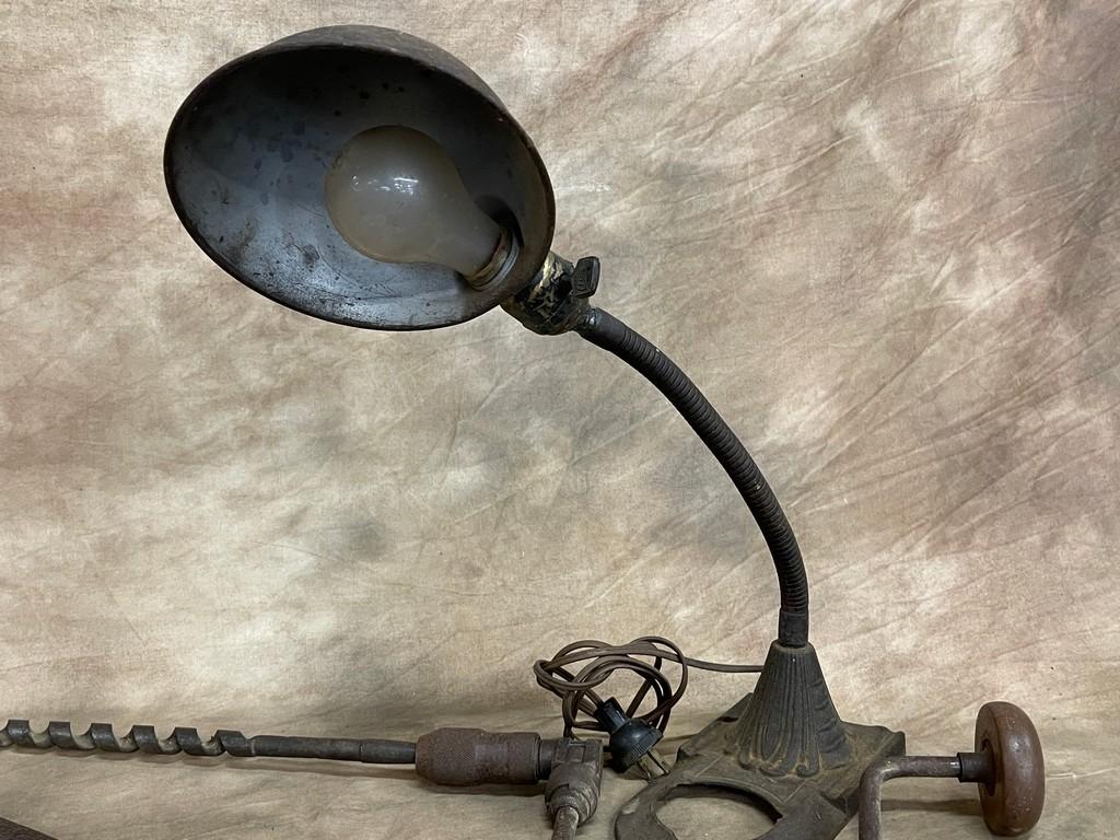 Vintage Tools and Lamp