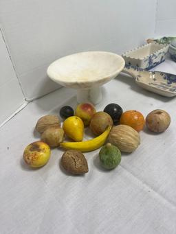 Alabaster Bowl With Stone Fruit & More